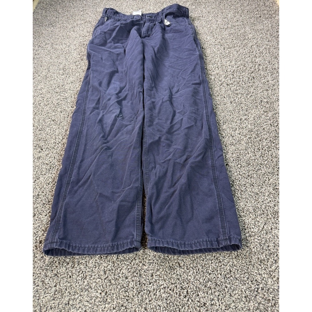 Carhartt Flame Resistant Midweight Canvas Loose Fit Pants Men's Size 34x32 Blue